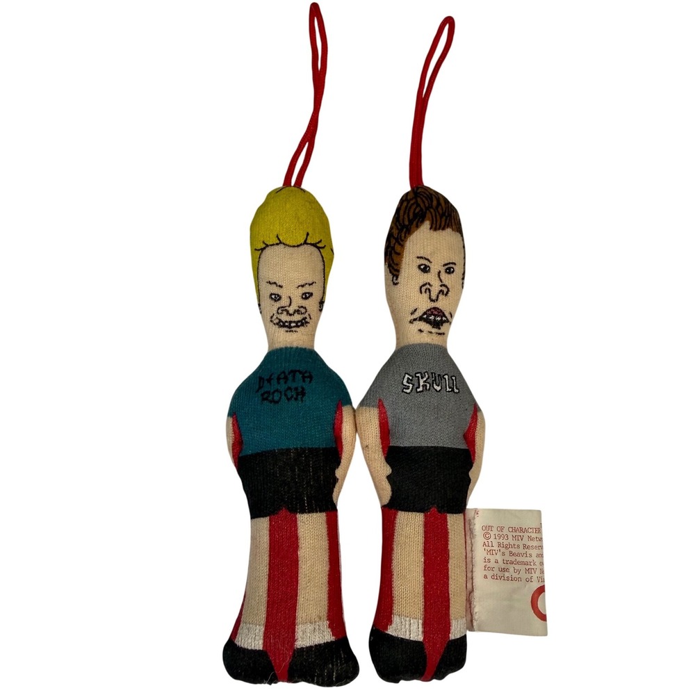 MTV Beavis and Butt-Head Plush Ornaments 1993 Multicolor Vintage 90s Comedy